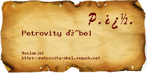Petrovity Ábel névjegykártya